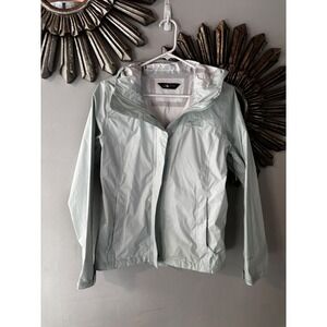 The North Face Womens Small Mint Green Hooded Rain Jacket Full Zip Size Small